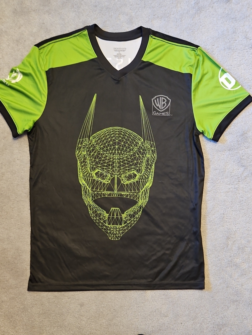 Mens Injustice 2 Video Game Black & Green Graphic Performance Shirt